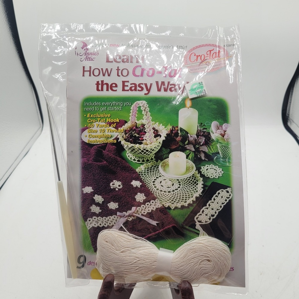 New VTG Annie Attic Learn How To Cro-Tat the EasyWay 872818 Combine Crochet /Tat